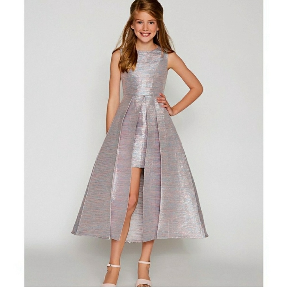Girl's Rare Editions Walkthrough Metallic Dress 7